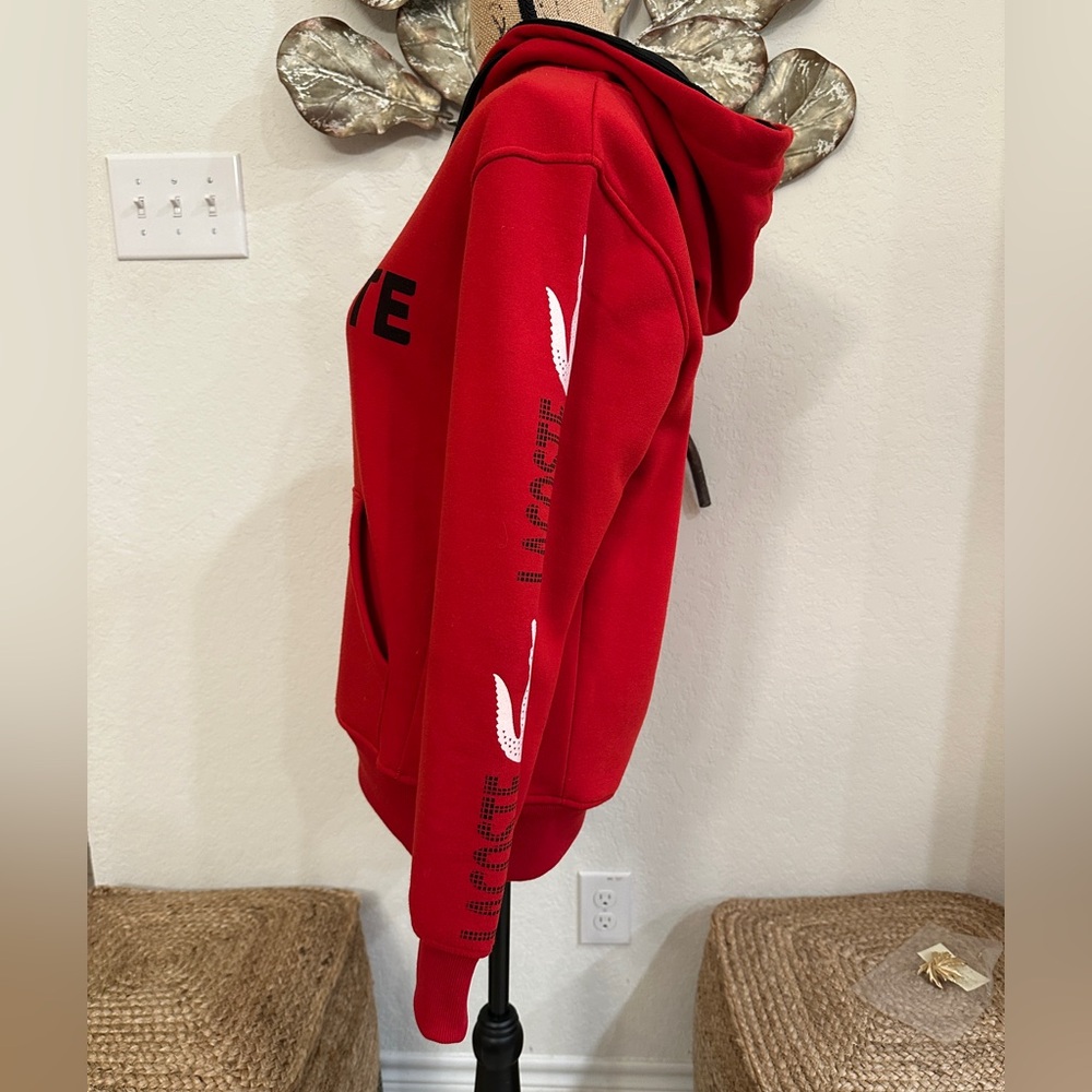 NWOT Lacoste Red Logo Pullover Hoodie Sweatshirt - Picture 2 of 6